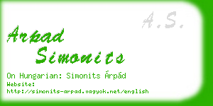 arpad simonits business card